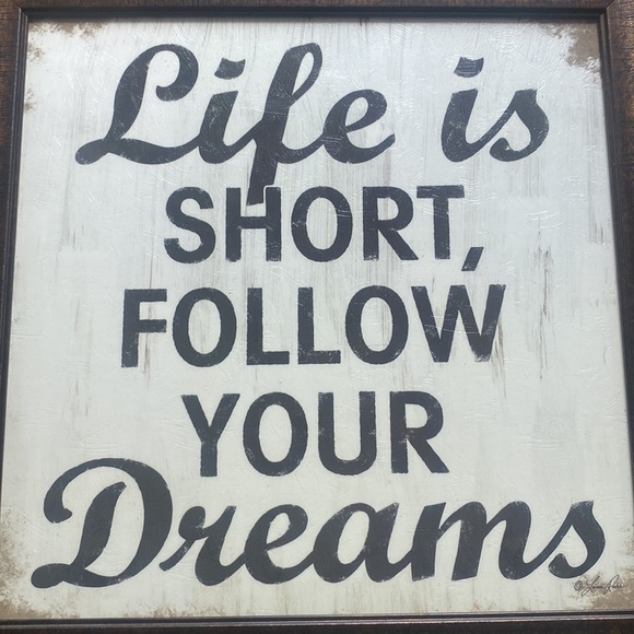 15x15 Life is short follow your dreams wall decor - Picture 2 of 5